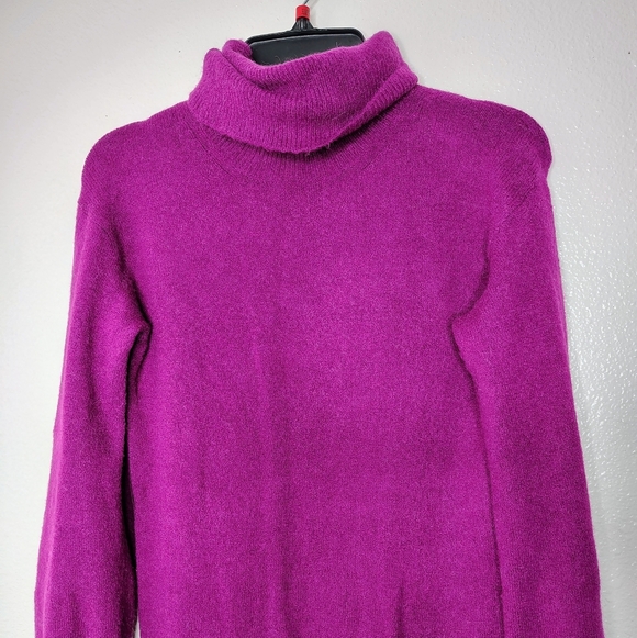 J Crew Purple Turtleneck Sweater-dress In Supersoft Yarn Sz XXS Merino/Alpaca - Picture 11 of 14